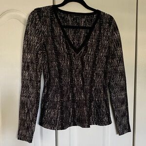 White House Black Market Monochrome Knit Top